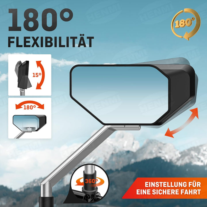 Fahrradrückspiegel für Lenker Drehspiegel Rückspiegel Lenkerspiegel für Fahrrad rennrad Mountainbikes radfahrer (Mechanisches Design-Modell)