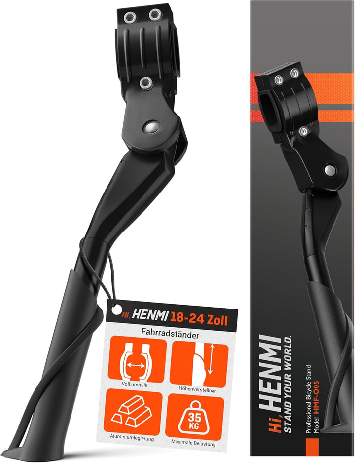 HENMI Fahrradständer 18-24 Zoll Kinderfahrrad Ständer, Höhenverstellbar Fahrrad Ständer Kinder, rutschfest Seitenständer, Stabil Fahrradständer für Mountainbike, Rennrad