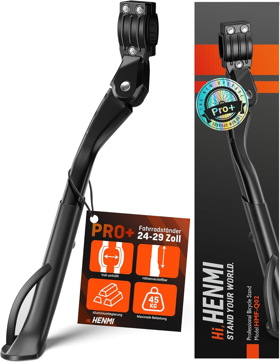 HENMI Fahrradständer 24-29 Zoll,Maximale Belastung(Pro 35,Pro+ 45, Pro Max45) KG,Höhenverstellbarer Fahrrad ständer,Stabil Fahrradständer für Mountainbike, Trekkingrad, Cityrad, Pendlerfahrräder