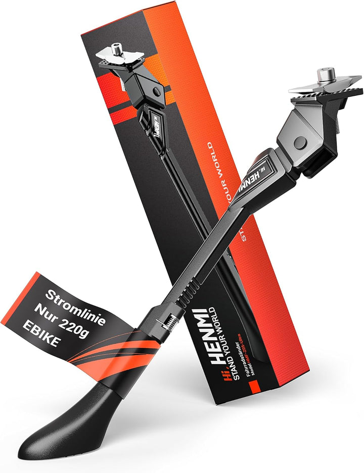 HENMI Fahrradständer 24-29 Zoll Höheverstellbar Mittelständer Ultra für E-Bike, Mountainbike, Trekkingrad, Cityrad Fahrradständer Seitenständer