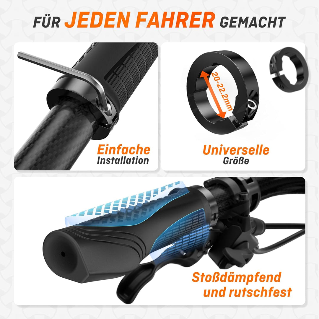 HENMI Universal Fahrradgriffe, Fahrrad Lenker Griffe,rutschfeste Lenkergriffe,klebt Nicht an den Händen,Aluminium Lock-On Design,geeignet für MTB,E-Bike,Rennräder,Trekkingrad etc