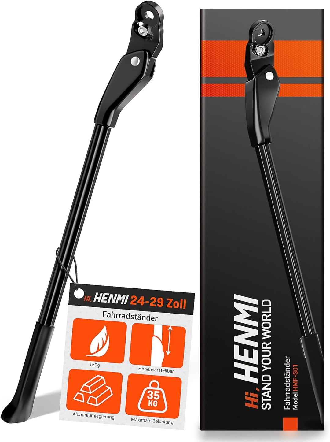 HENMI 4mm Schnellspanner Fahrradständer,Höhenverstellbarer Fahrrad ständer,Fahrradständer Hinterrad für 24-29 Zoll Mountainbike, E-Bike, Cityrad, Rennrad mit Schnellwechsel-System