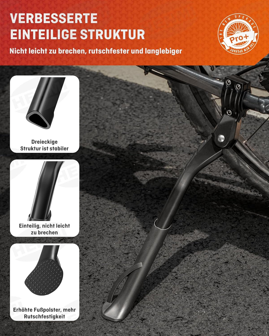 HENMI Fahrradständer 24-29 Zoll,Maximale Belastung(Pro 35,Pro+ 45, Pro Max45) KG,Höhenverstellbarer Fahrrad ständer,Stabil Fahrradständer für Mountainbike, Trekkingrad, Cityrad, Pendlerfahrräder