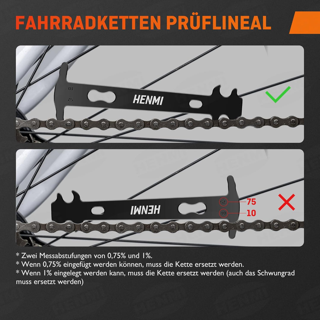 HENMI Kettennieter Fahrrad, Kettenzange, Kettenschloss Zange und 4 Paar Fahrradketten Nieten Fahrradkette Reparatur Set für 6-12 Fach Fahrradkette Werkzeug