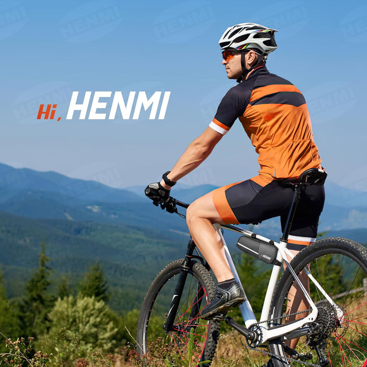 HENMI Fahrradtasche Rahmen, Rahmentasche Fahrrad Klein mit Reflektierend, Rahmentasche für Rennrad, MTB Fahrrad Werkzeugtasche