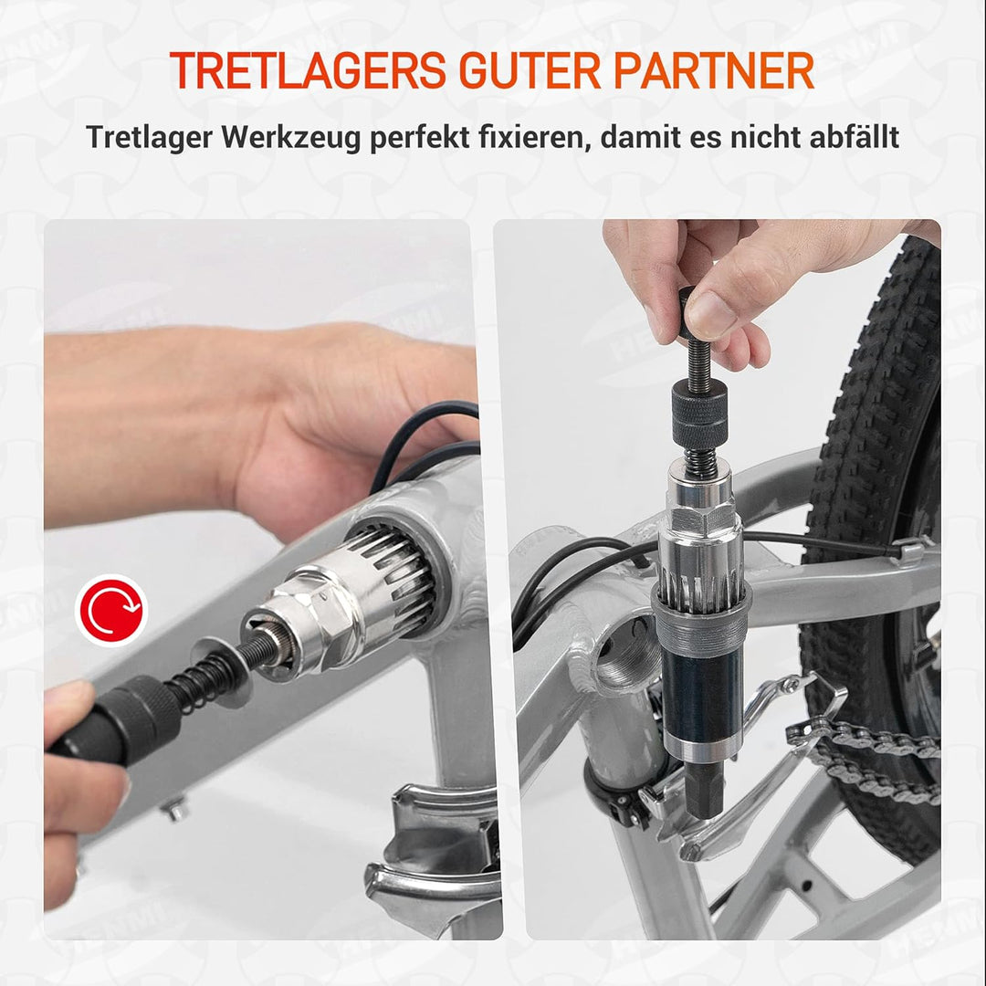 HENMI Fahrrad Tretlager Werkzeug Set,Fahrrad Innenlager Entferner mit Tretlager Fahrrad,20zähnen 24mm Innenlager Werkzeug kompatibel mit Schmieröl,Schmierfett und Verriegelungseinrichtung
