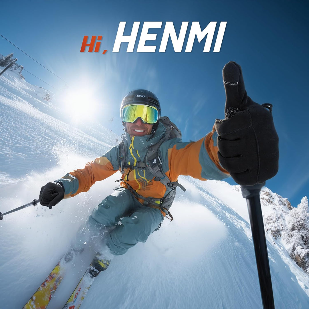 HENMI Fahrradhandschuhe Winter Herren Damen,Warme,Winddichte Touchscreen-Handschuhe mit rutschfestem Grip für Radfahren, Wandern, Skifahren & Autofahren