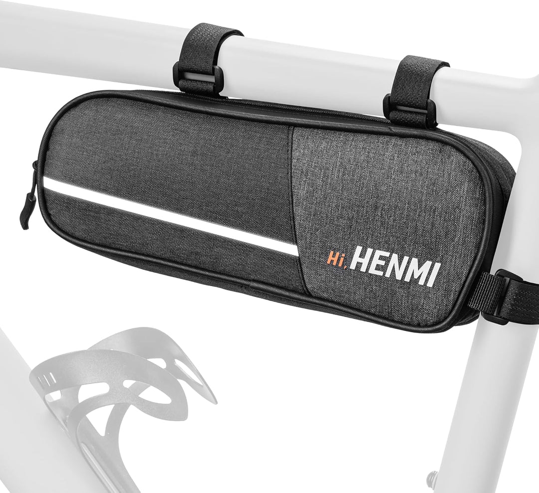 HENMI Fahrradtasche Rahmen, Rahmentasche Fahrrad Klein mit Reflektierend, Rahmentasche für Rennrad, MTB Fahrrad Werkzeugtasche