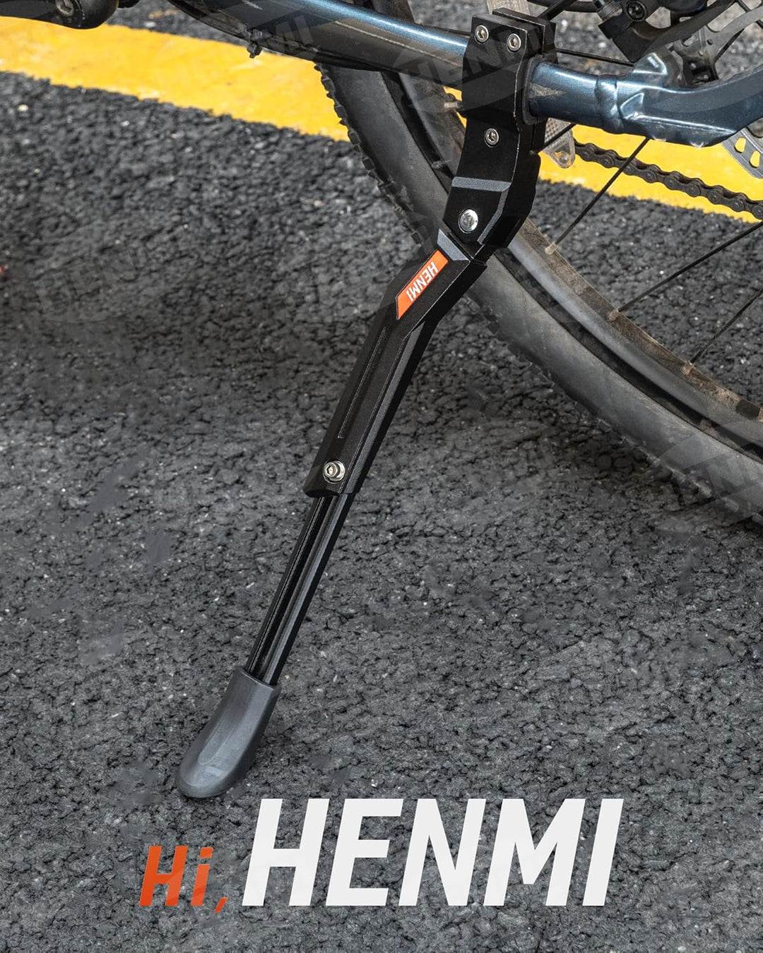 HENMI Fahrradständer 24-29 Zoll Plus, Hinterbauständer rutschfest Seitenständer Fahrrad Höhenverstellbar für Mountainbike, Trekkingrad, Rennrad, Cityrad