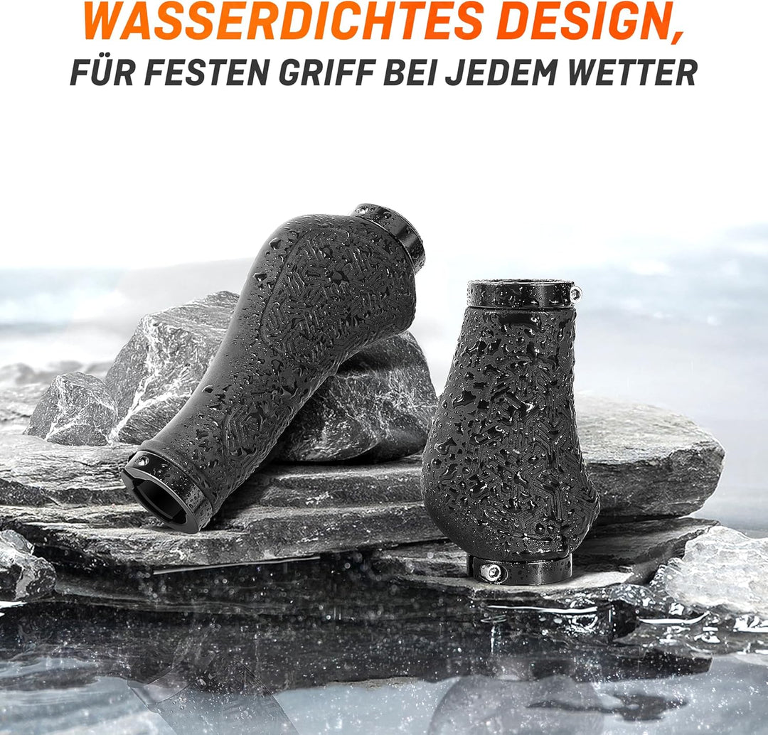 HENMI Ergonomische Fahrradgriffe,Rutschfester Lenkergriffe, Zwei Seiten Lock-On Design Fahrrad Lenker Griffe geeignet für MTB,E-Bike,Trekkingrad etc