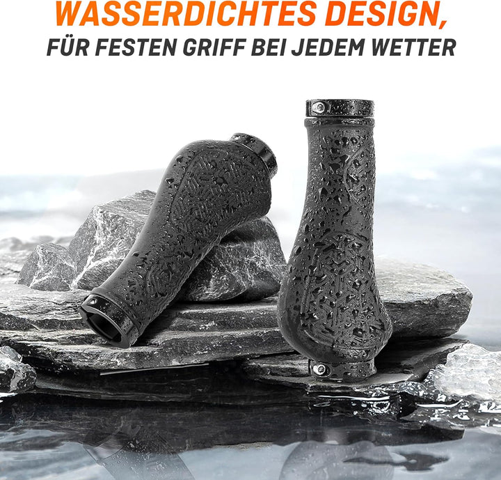 HENMI Ergonomische Fahrradgriffe,Rutschfester Lenkergriffe, Zwei Seiten Lock-On Design Fahrrad Lenker Griffe geeignet für MTB,E-Bike,Trekkingrad etc