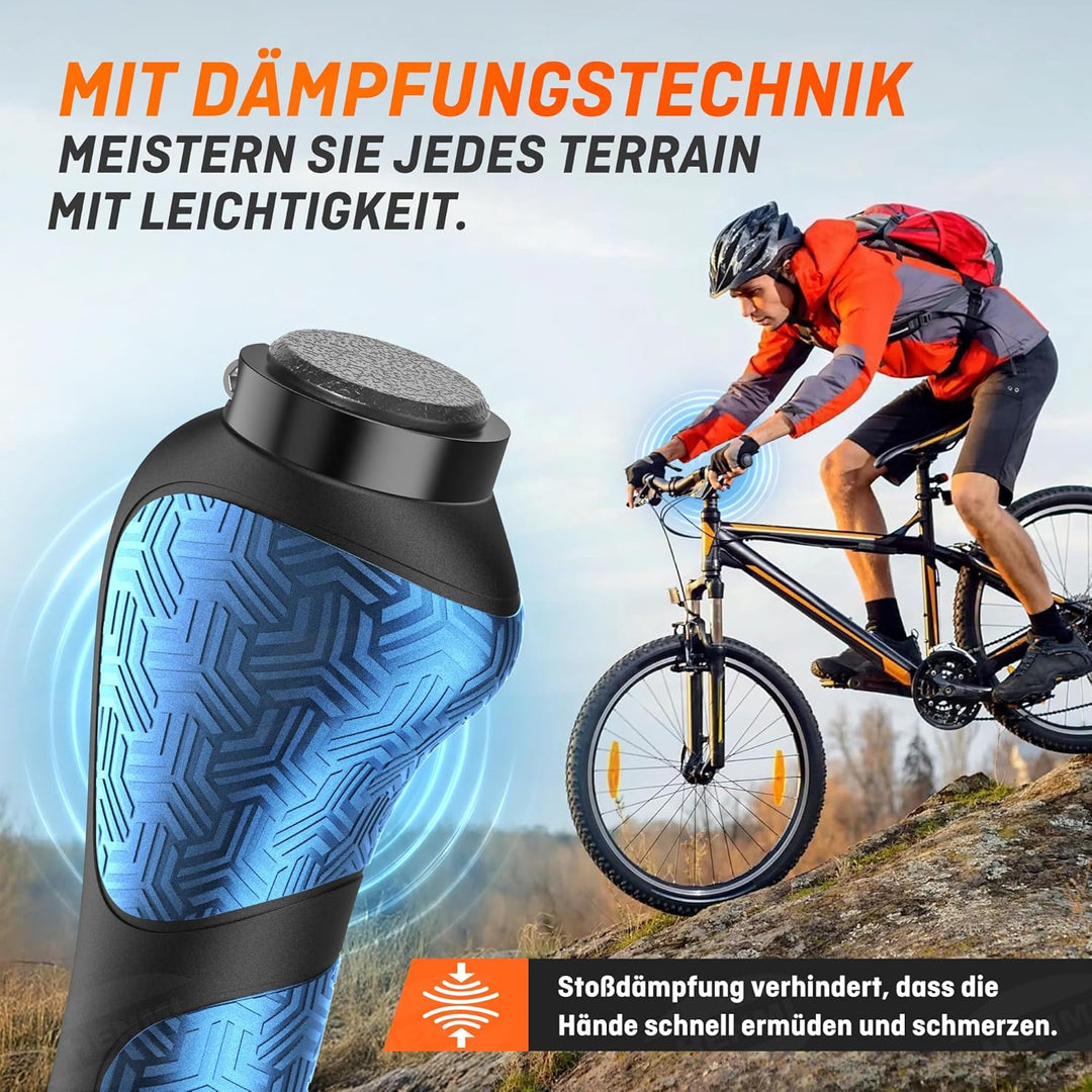 HENMI Ergonomische Fahrradgriffe,Rutschfester Lenkergriffe, Zwei Seiten Lock-On Design Fahrrad Lenker Griffe geeignet für MTB,E-Bike,Trekkingrad etc