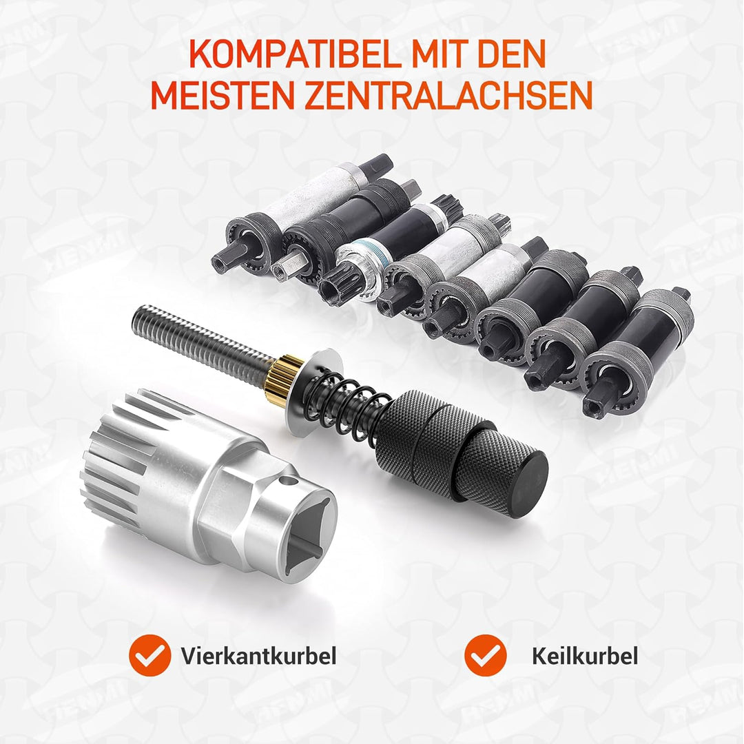HENMI Fahrrad Tretlager Werkzeug Set,Fahrrad Innenlager Entferner mit Tretlager Fahrrad,20zähnen 24mm Innenlager Werkzeug kompatibel mit Schmieröl,Schmierfett und Verriegelungseinrichtung