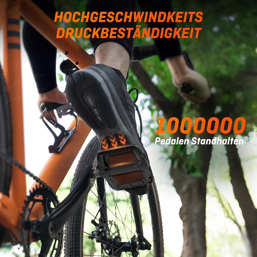 HENMI Fahrradpedale 9/16 Zoll, rutschfest Pedale Fahrrad MTB, Nylon Composite Flatpedale Set für Rennrad, Mountainbike, Trekking & E-Bike