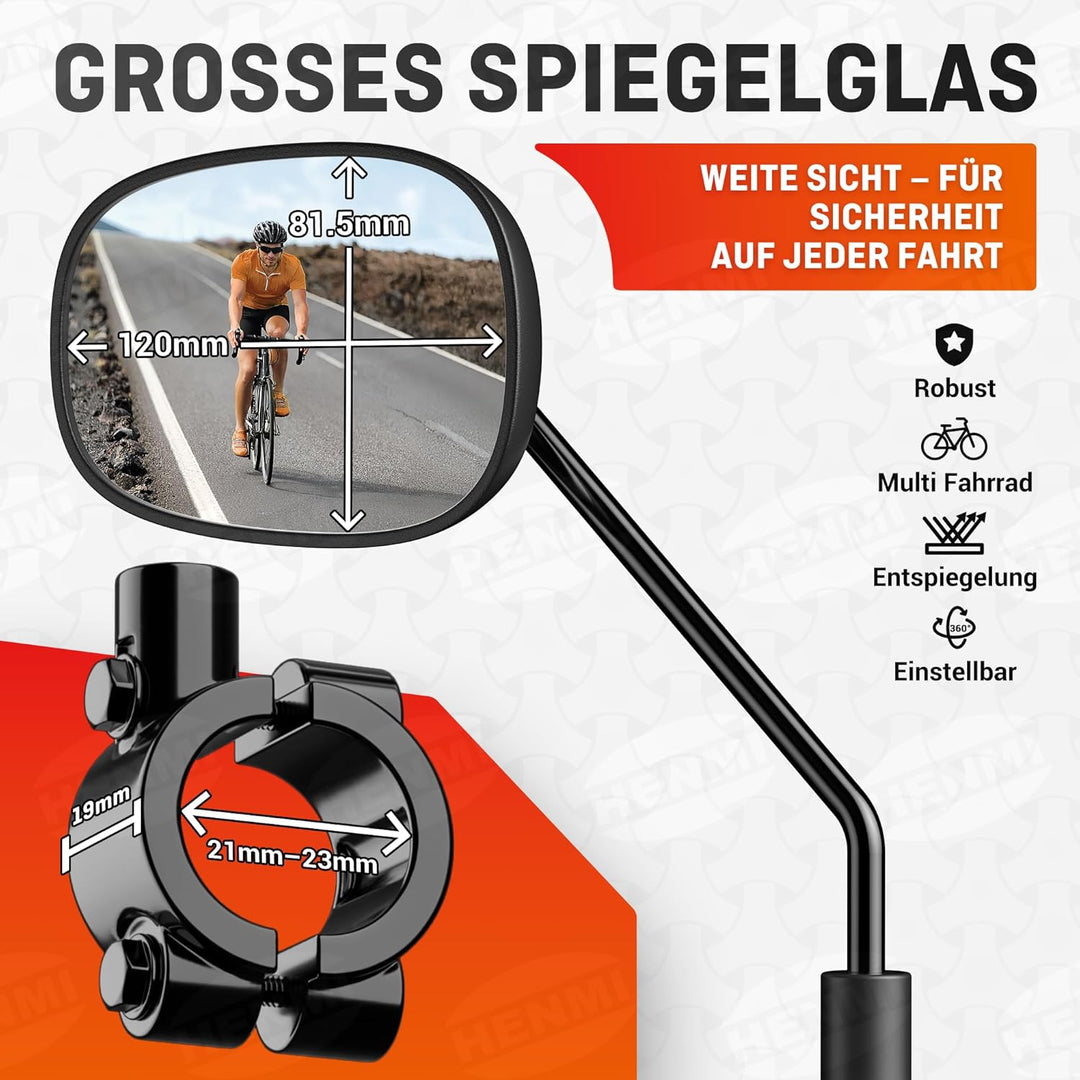 Fahrradrückspiegel für Lenker Drehspiegel Rückspiegel Lenkerspiegel für Fahrrad rennrad Mountainbikes radfahrer (Ovalvariante)