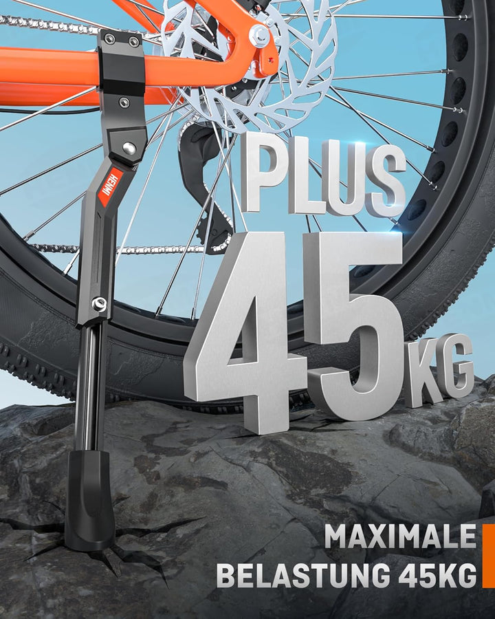 HENMI Fahrradständer 24-29 Zoll Plus, Hinterbauständer rutschfest Seitenständer Fahrrad Höhenverstellbar für Mountainbike, Trekkingrad, Rennrad, Cityrad