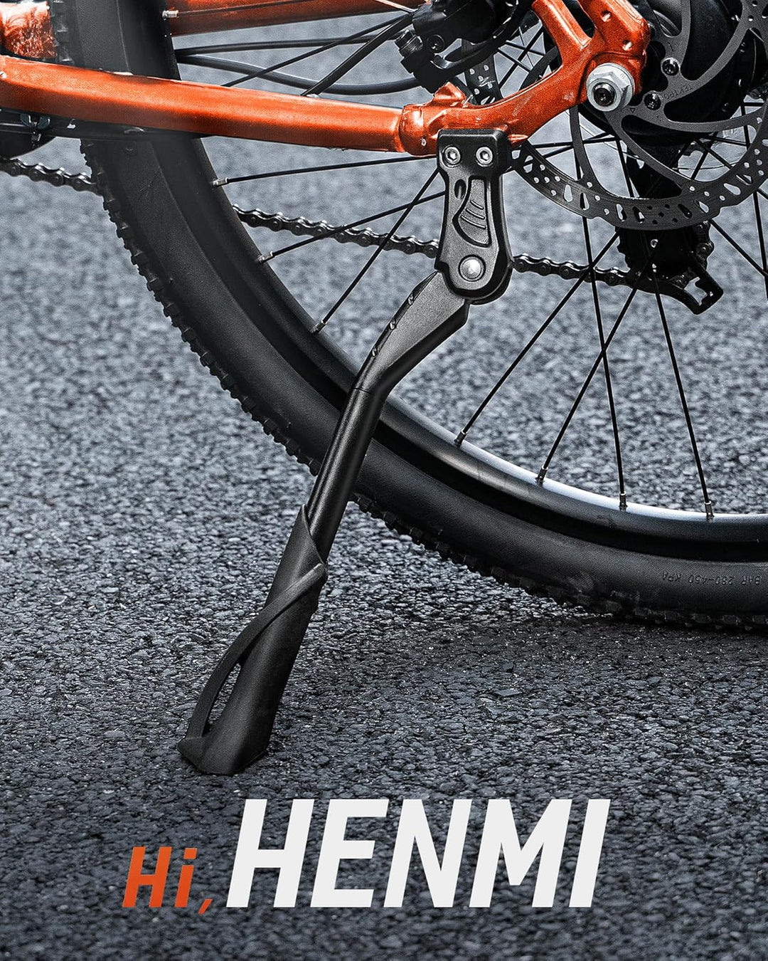HENMI Fahrradständer 24-29 Zoll,Fahrradständer mit 2 Löchern,Stabil Seitenständer,Konzipiert für E-Bike und MTB,40mm Loch für M6 Schrauben,18mm Loch für M5/M6 Schrauben geeignet