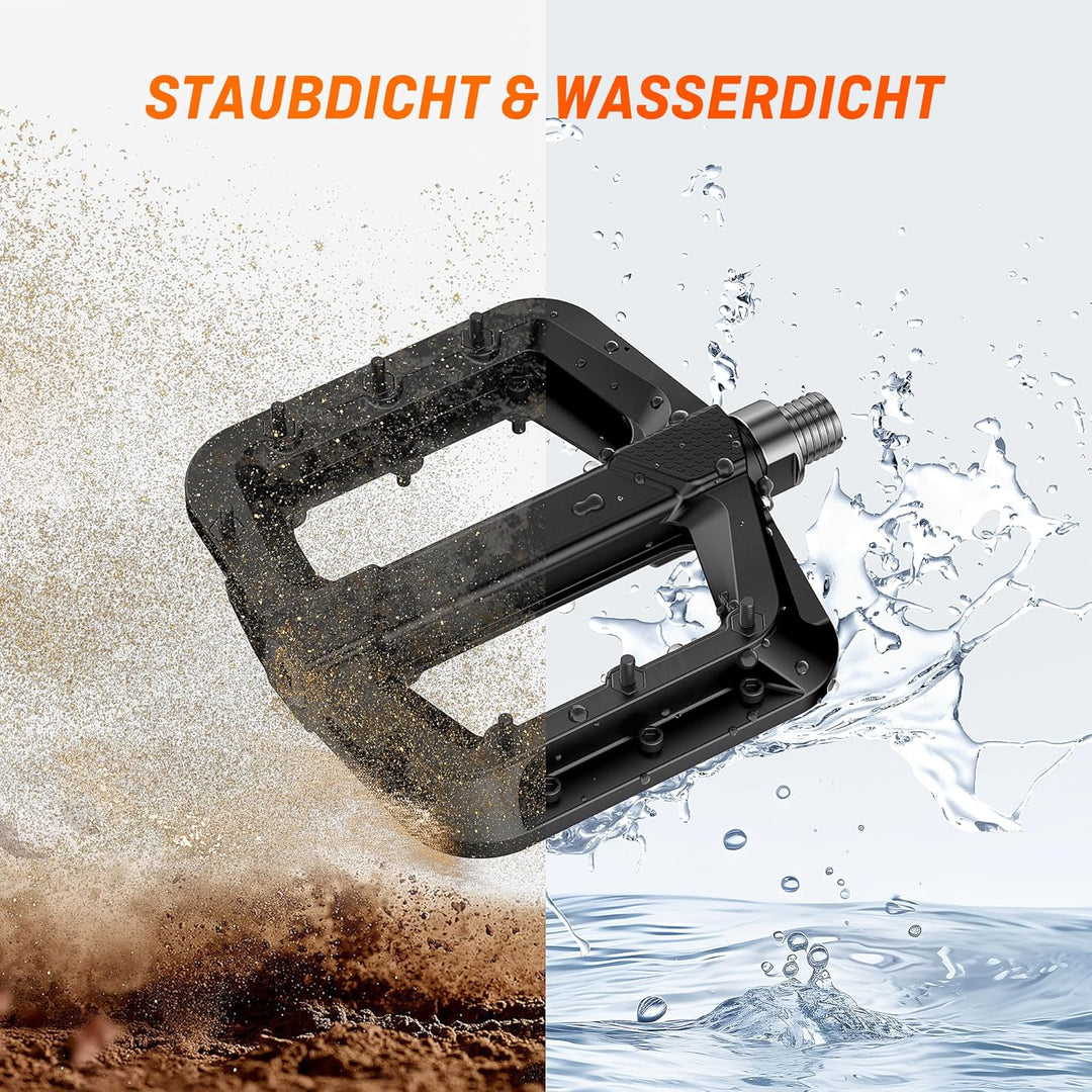 HENMI Fahrradpedale 9/16 Zoll, rutschfest Pedale Fahrrad MTB, Nylon Composite Flatpedale Set für Rennrad, Mountainbike, Trekking & E-Bike