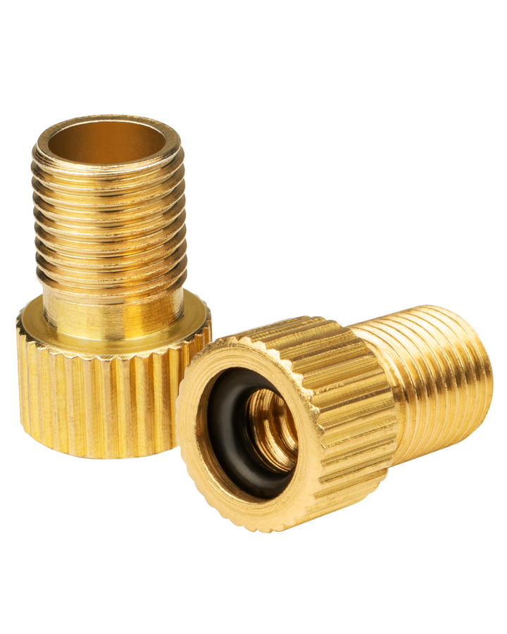 Fahrradventil Adapter 2er mit Dichtring, DV SV auf AV, Adapter Französisches Ventil,Adapter Fahrradventil auf Autoventil, Sclaverand Dunlopventil auf Auto Autoventil Adapter, Ventiladapter Fahrrad.