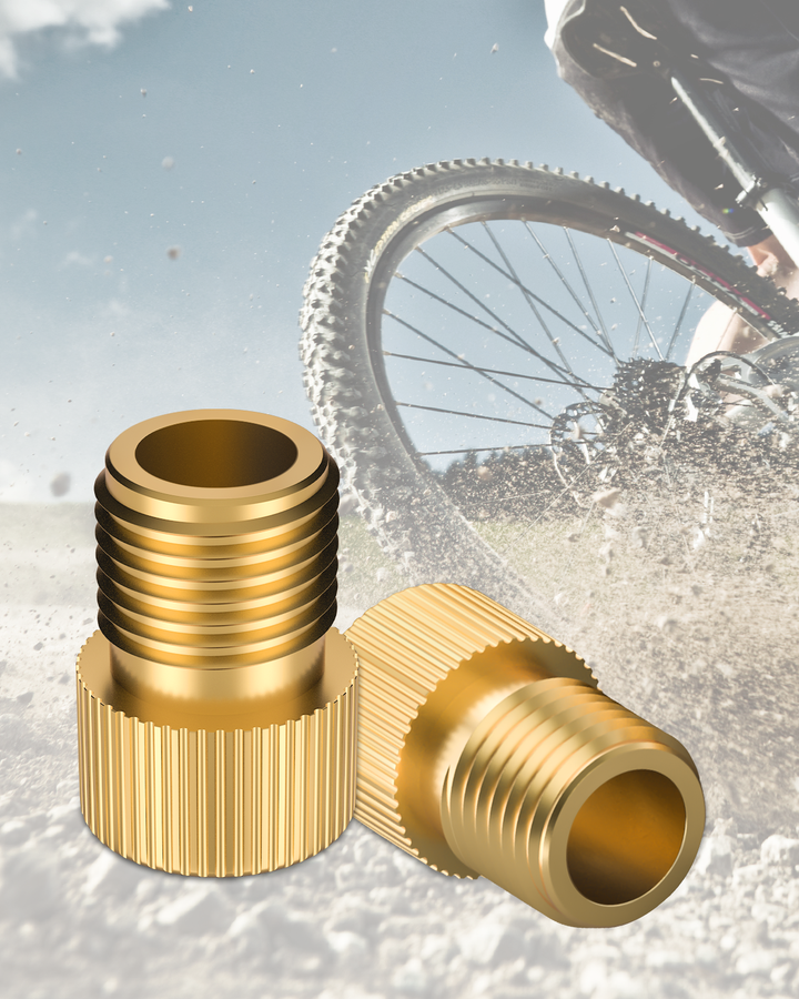 Fahrradventil Adapter 2er mit Dichtring, DV SV auf AV, Adapter Französisches Ventil,Adapter Fahrradventil auf Autoventil, Sclaverand Dunlopventil auf Auto Autoventil Adapter, Ventiladapter Fahrrad.