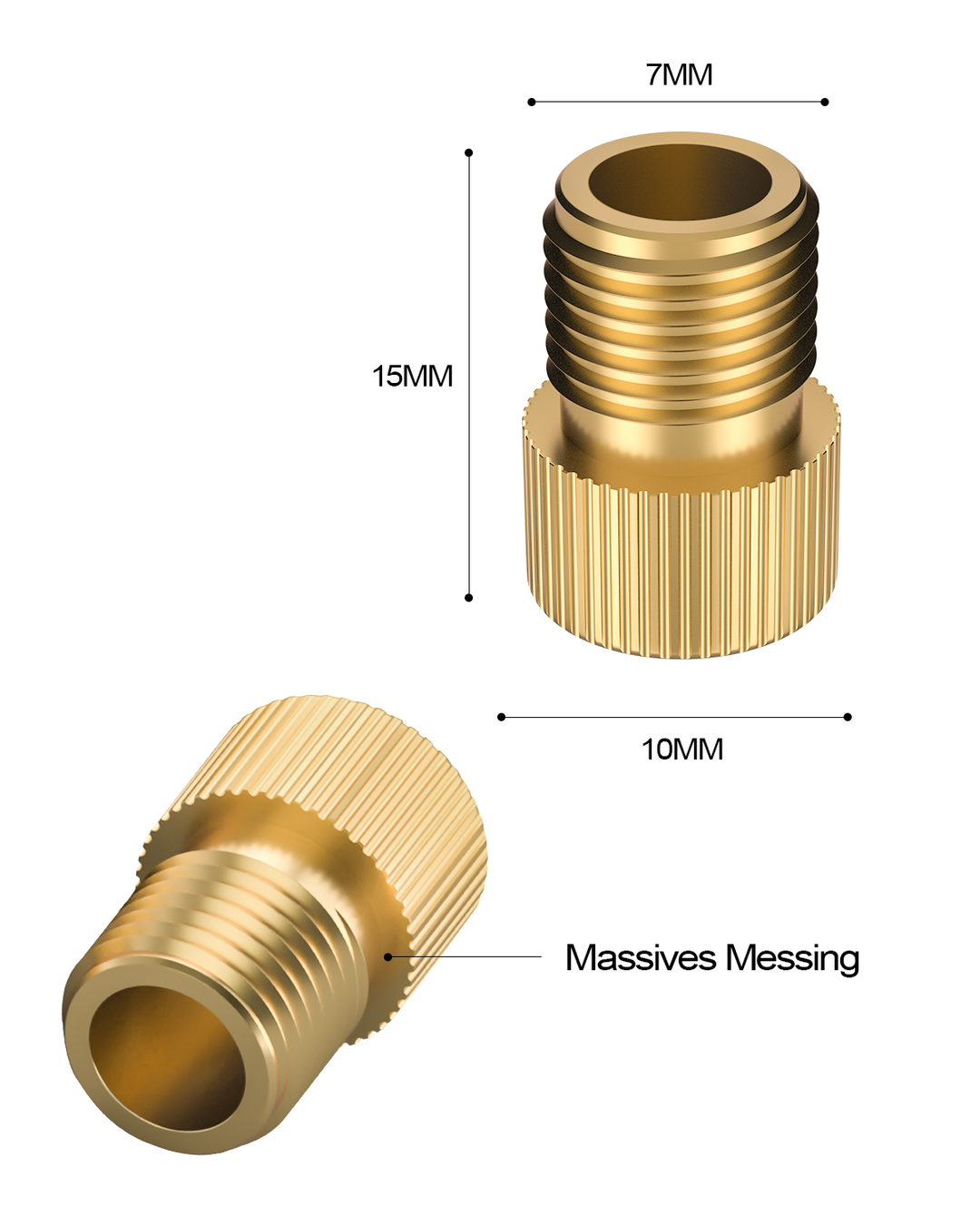 Fahrradventil Adapter 2er mit Dichtring, DV SV auf AV, Adapter Französisches Ventil,Adapter Fahrradventil auf Autoventil, Sclaverand Dunlopventil auf Auto Autoventil Adapter, Ventiladapter Fahrrad.