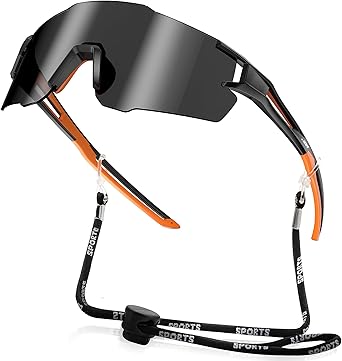 HENMI Fahrradbrille für Herren Damen, UV400 Schutz Sport Sonnenbrille mit TR90 Rahmen Radsportbrillen für Radsport,Laufen,Outdoor-Sport