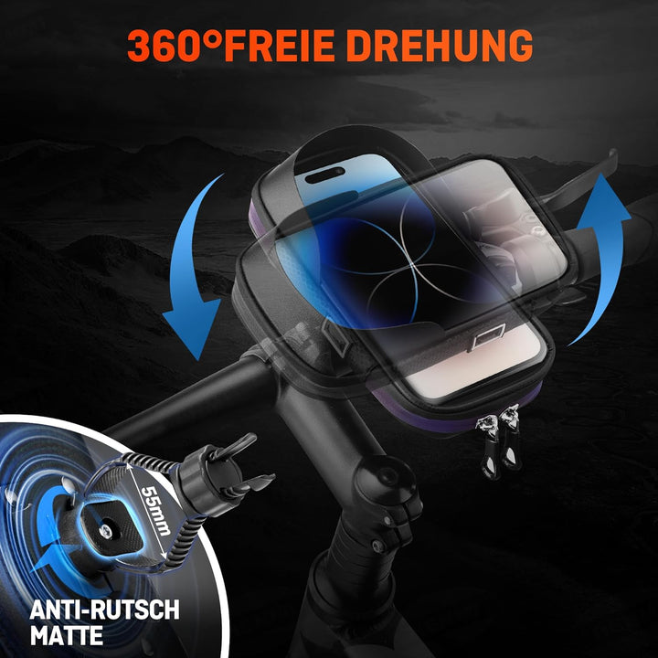 HENMI Handyhalterung Fahrrad Wasserdicht IPX5 Rahmentasche Fahrrad mit TPU Touchscreen Handytasche Fahrrad für Smartphone bis zu 7 Zoll für MTB, Rennrad, Ebike Fahrrad Zubehör