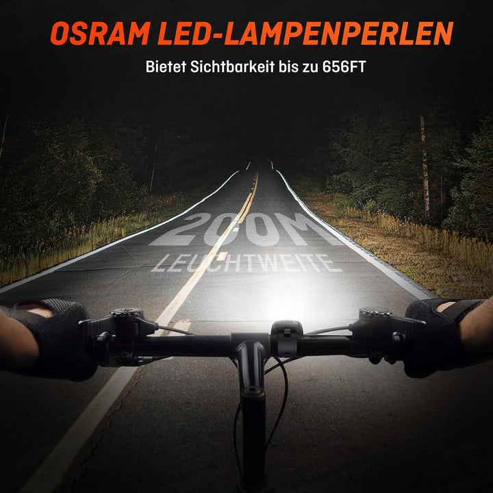 HENMI Fahrrad Lichter Led Set,Stvzo Zugelassen Fahrradlicht Vorne und Rücklicht Fahrrad,Type-C Fahrradbeleuchtung Set,Fahrradlicht USB Aufladbar mit Batterie Aufforderung,IPX5 Wasserdicht