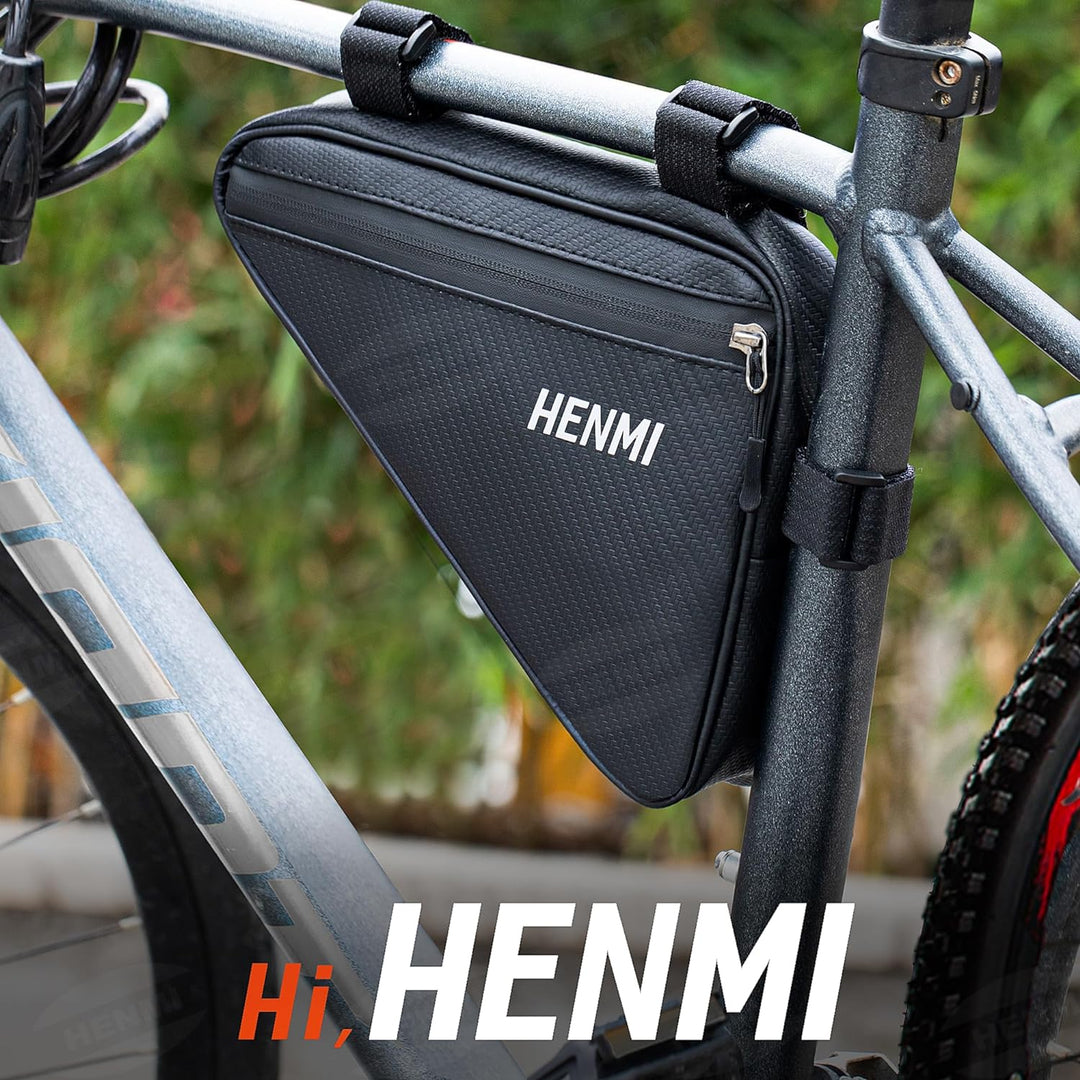 HENMI Fahrradtasche Rahmen, wasserdichte Rahmentasche Dreieckstasche, Fahrrad rahmentasche für Telefon, Schlüssel, Snack, Werkzeug, Verwendung Rennrad Tasche für Stadtrad, Trekkingrad, Rennrad, MTB