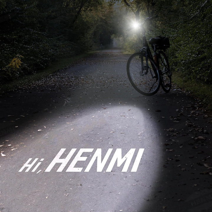 HENMI LED Fahrradlicht vorne, StVZO-zugelassen Fahrradbeleuchtung, USB Aufladbar Fahrrad Frontlicht, IPX5 Wasserdicht Fahrradlampe(mit/ohne Fahrrad Reflektoren)
