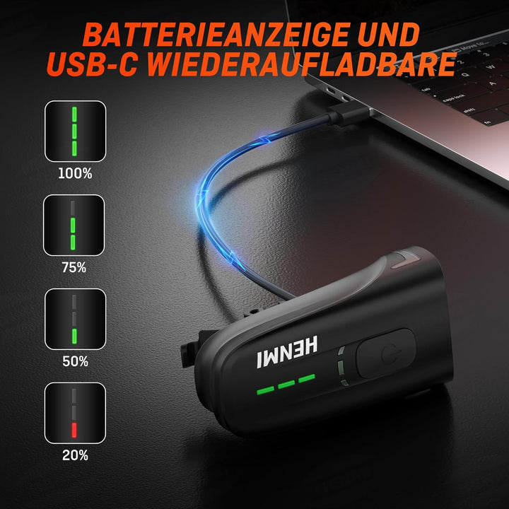 HENMI Fahrradlicht Vorne, StVZO Zugelassen Auto Fahrradlampe Vorne,USB Aufladbar Fahrrad licht Fahrradbeleuchtung 100 Lux mit 4 Beleuchtungsmodi,IPX5 Wasserdicht