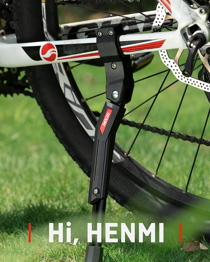 HENMI Fahrradständer 24-29 Zoll, Höhenverstellbar, rutschfest Seitenständer. Stabil Fahrradständer für Mountainbike, E-Bike, Trekkingrad, Cityrad, Pendlerfahrräder.