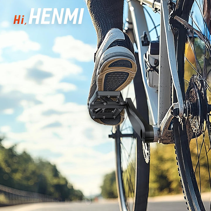 HENMI Pedale Fahrrad MTB, 9/16 Zoll Fahrradpedale rutschfest, Aluminium Flatpedale mit Abgedichtete Pedale Set für Mountainbike, E-Bike & Stadtrad