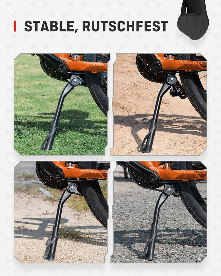 HENMI Fahrradständer 24–29 Zoll, Höheverstellbar Seiten-Ständer für E-Bike, Montainbike, Trekkingrad, Cityrad. Max. Belastung 35 kg