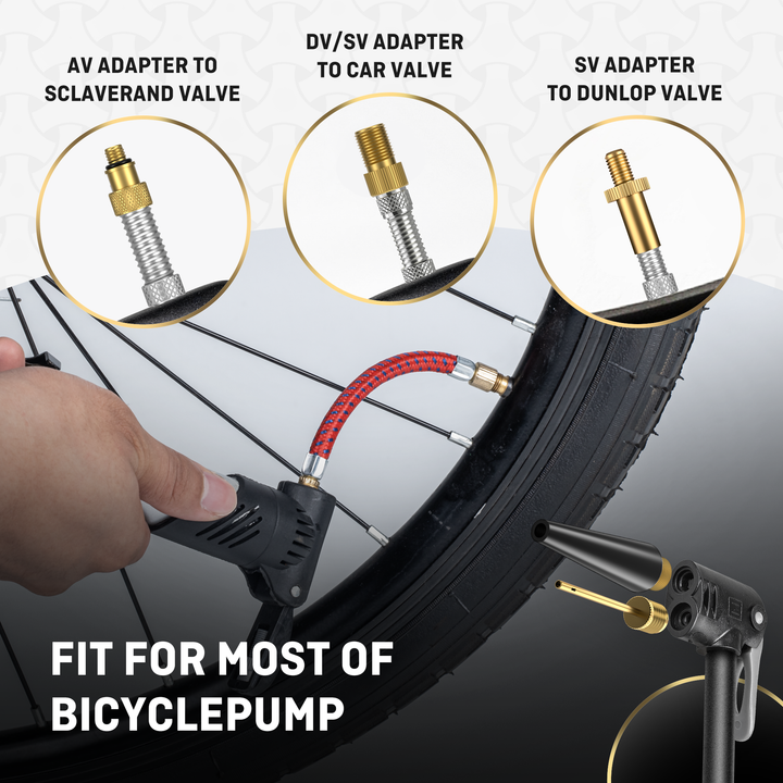 HENMI Fahrradventil Adapter Set, Alle Ventiladapter Fahrrad, Autoventil Adapter und französisches Ventil Adapter mit Sortierbox, Luftpumpe Adapter, Ballnadel und Kompressor Ventiladapter