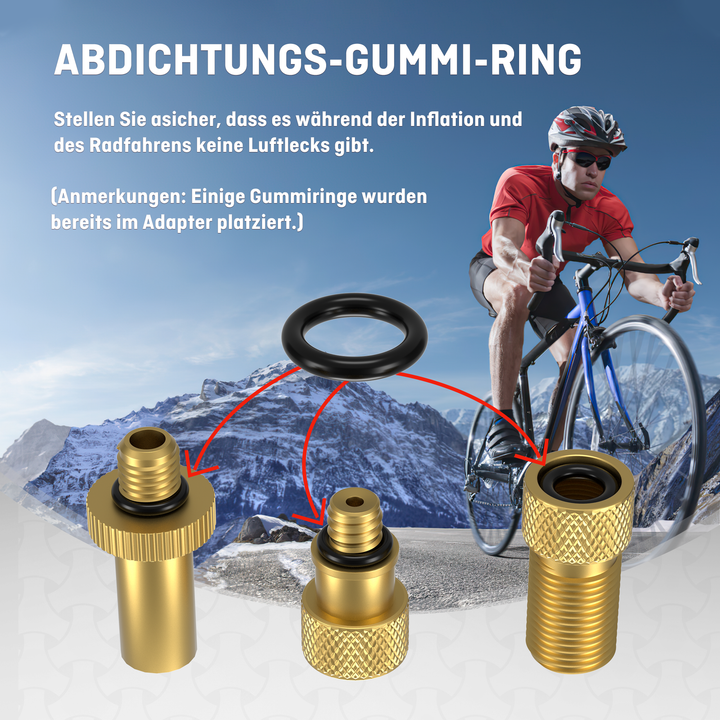 HENMI Fahrradventil Adapter Set, Alle Ventiladapter Fahrrad, Autoventil Adapter und französisches Ventil Adapter mit Sortierbox, Luftpumpe Adapter, Ballnadel und Kompressor Ventiladapter