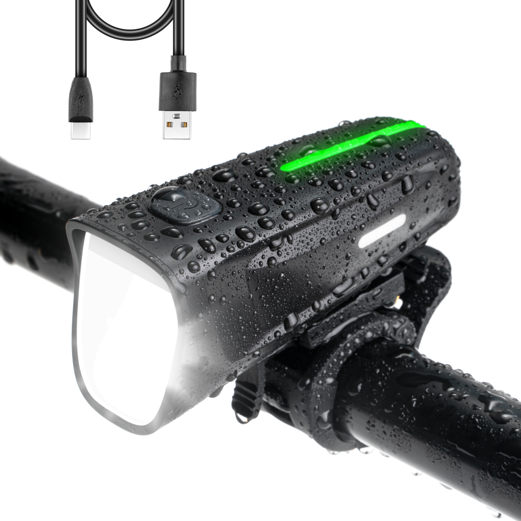 HENMI LED Fahrradlicht Vorne 100 LUX,Fahrradbeleuchtung stvzo  zugelassen,Fahrradlampe USB Aufladbar mit Batterie Aufforderung schwach und  3
