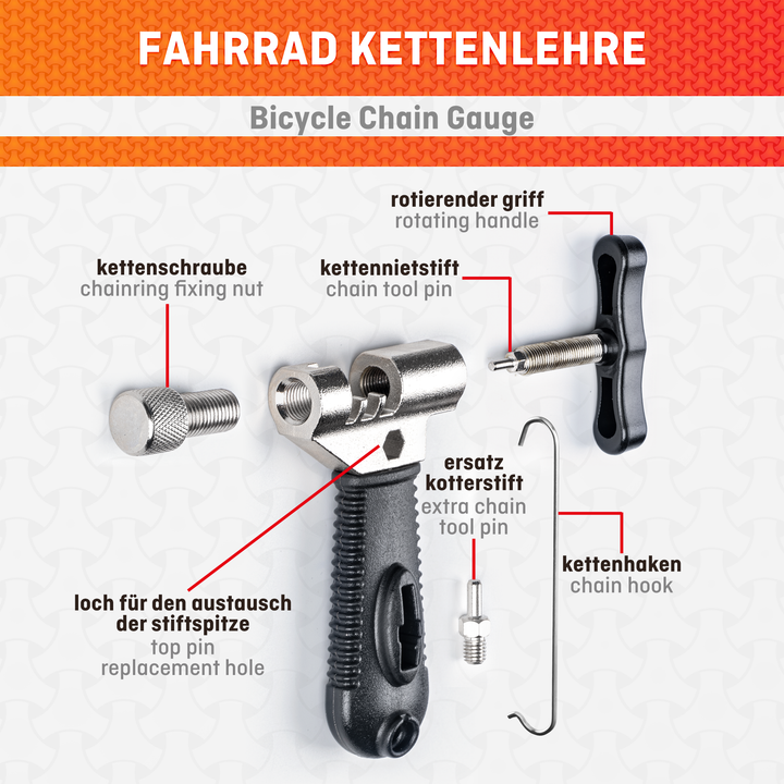 HENMI Kettennieter Fahrrad, Kettenzange, Kettenschloss Zange und 4 Paar Fahrradketten Nieten Fahrradkette Reparatur Set 2.0 für 6-12 Fach Fahrradkette Werkzeug