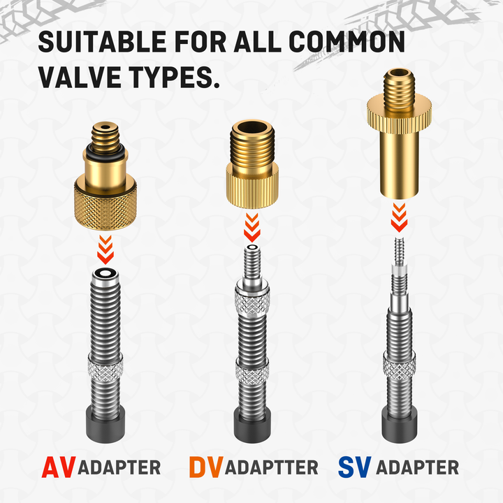 HENMI Fahrradventil Adapter Set, Alle Fahrrad Adapter Französisches Ventil, Autoventil Adapter und Französisches Ventil Adapter mit Sortierbox, Luftpumpe, Ballnadel und Kompressor Ventiladapter