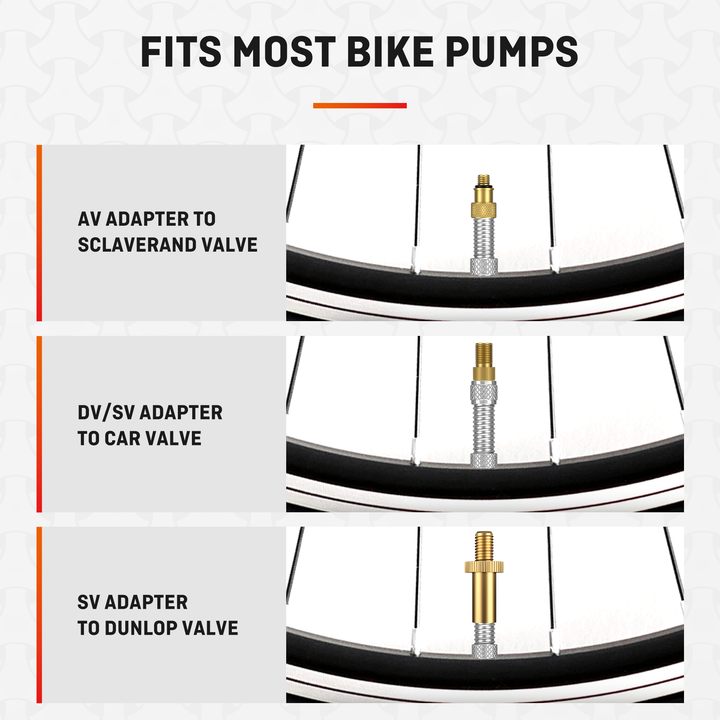 HENMI Fahrradventil Adapter Set, Alle Fahrrad Adapter Französisches Ventil, Autoventil Adapter und Französisches Ventil Adapter mit Sortierbox, Luftpumpe, Ballnadel und Kompressor Ventiladapter