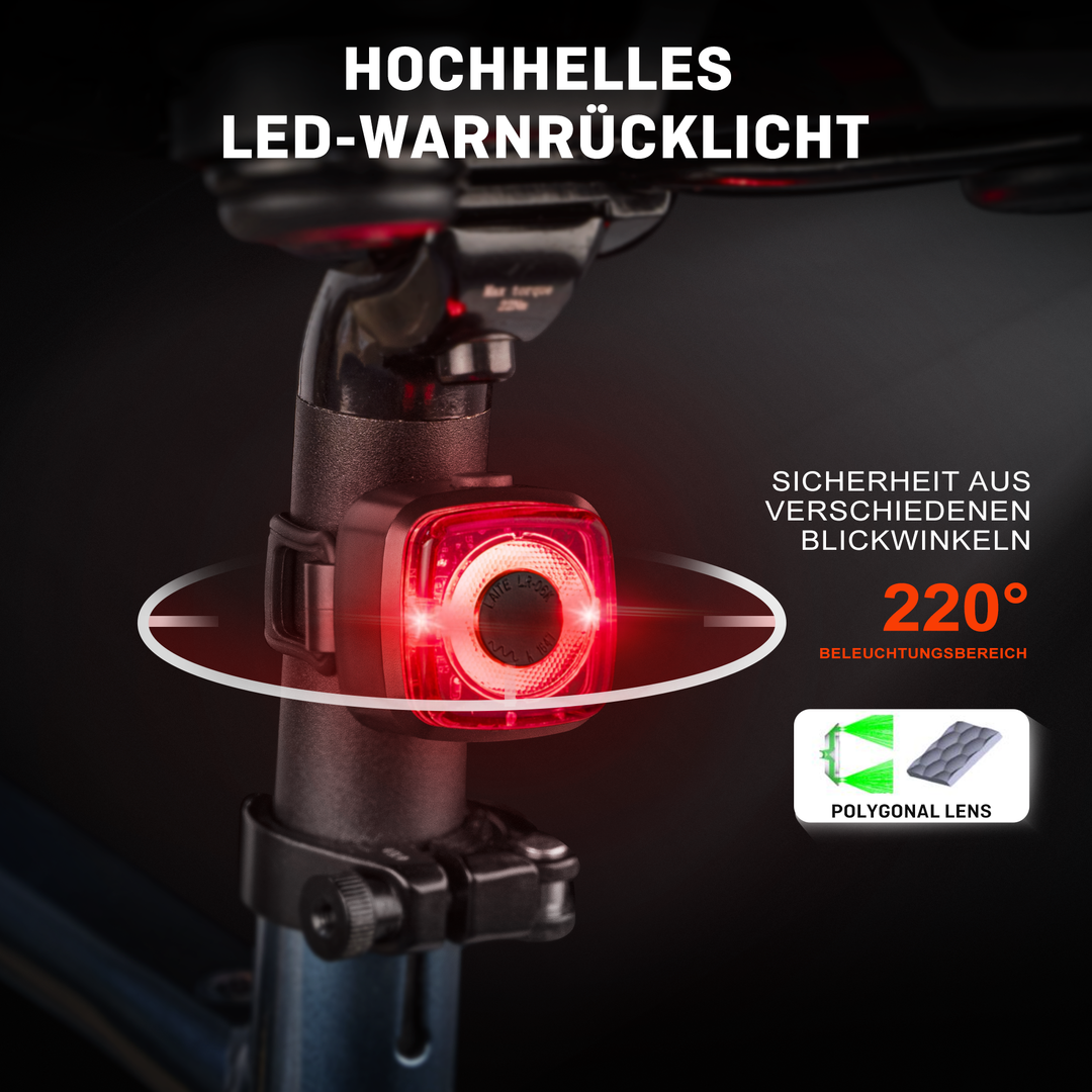 HENMI Fahrrad Lichter Led Set,Stvzo Zugelassen Fahrradlicht Vorne und Rücklicht Fahrrad,Type-C Fahrradbeleuchtung Set,Fahrradlicht USB Aufladbar mit Batterie Aufforderung,IPX5 Wasserdicht