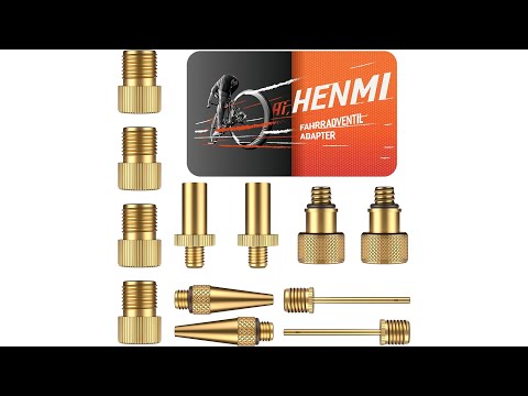 HENMI 12pcs Fahrrad Adapter, Französisches Ventil Adapter, Multifunktiona Durable Ventiladapter Anzug für SV DV AV für Kompressor, Luftpumpe, Kugelpumpe, Zubehör für Fahrradpumpen